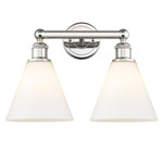 Berkshire Cone Bathroom Vanity Light - Polished Nickel / Matte White