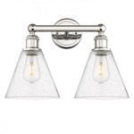 Berkshire Cone Bathroom Vanity Light - Polished Nickel / Clear Seedy