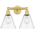 Berkshire Cone Bathroom Vanity Light - Satin Gold / Clear