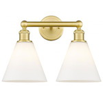 Berkshire Cone Bathroom Vanity Light - Satin Gold / Matte White