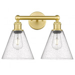 Berkshire Cone Bathroom Vanity Light - Satin Gold / Clear Seedy
