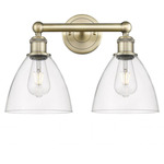 Bristol Glass Bathroom Vanity Light - Antique Brass / Clear