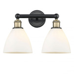 Bristol Glass Bathroom Vanity Light - Matte Black / Antique Brass / Matte White