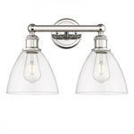 Bristol Glass Bathroom Vanity Light - Polished Nickel / Clear