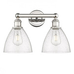 Bristol Glass Bathroom Vanity Light - Polished Nickel / Clear Seedy