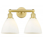Bristol Glass Bathroom Vanity Light - Satin Gold / Matte White