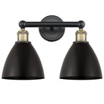 Bristol Metal Bathroom Vanity Light - Matte Black / Antique Brass