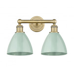 Plymouth Dome Bathroom Vanity Light - Brushed Brass / Seafoam