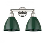 Plymouth Dome Bathroom Vanity Light - Polished Nickel / Green
