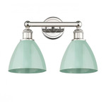 Plymouth Dome Bathroom Vanity Light - Polished Nickel / Seafoam