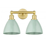 Plymouth Dome Bathroom Vanity Light - Satin Gold / Seafoam