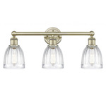 Brookfield Round Canopy Bathroom Vanity Light - Antique Brass / Clear