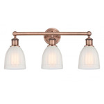 Brookfield Round Canopy Bathroom Vanity Light - Antique Copper / White