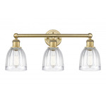 Brookfield Round Canopy Bathroom Vanity Light - Brushed Brass / Clear
