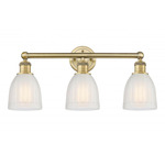 Brookfield Round Canopy Bathroom Vanity Light - Brushed Brass / White