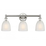Brookfield Round Canopy Bathroom Vanity Light - Polished Nickel / White