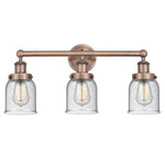 Bell Small Bathroom Vanity Light - Antique Copper / Clear Seedy