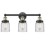 Bell Small Bathroom Vanity Light - Matte Black / Antique Brass / Clear
