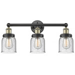 Bell Small Bathroom Vanity Light - Matte Black / Antique Brass / Clear Seedy