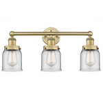Bell Small Bathroom Vanity Light - Brushed Brass / Clear