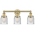 Bell Small Bathroom Vanity Light - Brushed Brass / Clear Seedy