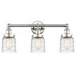 Bell Small Bathroom Vanity Light - Polished Nickel / Clear Swirl
