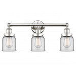 Bell Small Bathroom Vanity Light - Polished Nickel / Clear