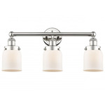 Bell Small Bathroom Vanity Light - Polished Nickel / Matte White