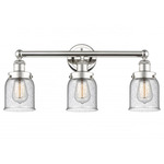 Bell Small Bathroom Vanity Light - Polished Nickel / Clear Seedy