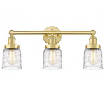 Bell Small Bathroom Vanity Light - Satin Gold / Clear Swirl