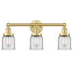 Bell Small Bathroom Vanity Light - Satin Gold / Clear