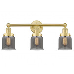Bell Small Bathroom Vanity Light - Satin Gold / Smoked