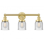 Bell Small Bathroom Vanity Light - Satin Gold / Clear Seedy