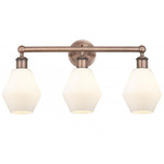 Cindyrella Small Bathroom Vanity Light - Antique Copper / Matte White