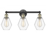 Cindyrella Small Bathroom Vanity Light - Matte Black / Antique Brass / Clear