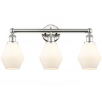 Cindyrella Small Bathroom Vanity Light - Polished Nickel / Matte White
