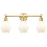 Cindyrella Small Bathroom Vanity Light - Satin Gold / Matte White