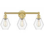 Cindyrella Small Bathroom Vanity Light - Satin Gold / Clear