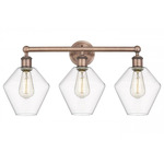 Cindyrella Medium Bathroom Vanity Light - Antique Copper / Clear