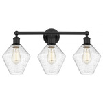 Cindyrella Medium Bathroom Vanity Light - Matte Black / Clear Seedy