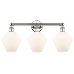 Cindyrella Medium Bathroom Vanity Light - Polished Nickel / Matte White