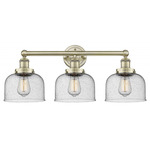 Bell Large Bathroom Vanity Light - Antique Brass / Clear Seedy