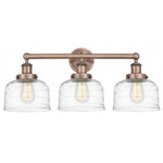 Bell Large Bathroom Vanity Light - Antique Copper / Clear Swirl