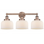 Bell Large Bathroom Vanity Light - Antique Copper / Matte White