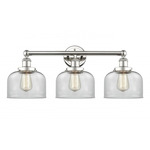 Bell Large Bathroom Vanity Light - Polished Nickel / Clear