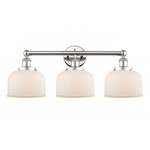Bell Large Bathroom Vanity Light - Polished Nickel / Matte White