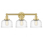 Bell Large Bathroom Vanity Light - Satin Gold / Clear Swirl