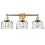 Bell Large Bathroom Vanity Light - Satin Gold / Clear Seedy