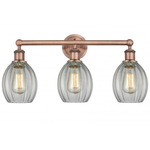 Eaton Bathroom Vanity Light - Antique Copper / Clear