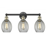 Eaton Bathroom Vanity Light - Matte Black / Antique Brass / Clear